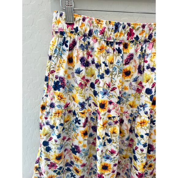 OLD NAVY | Floral Tiered Midi Skirt Cottagecore Boho | Medium - Picture 2 of 5